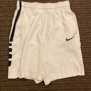 White Nike elite shorts.